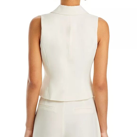 AQUA Double-Breasted Vest Ivory M NWT - Picture 7 of 8